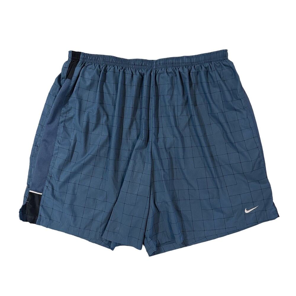 Nike Mens Running Shorts Blue Dri-Fit 7" Inseam Size XXL Lined Logo Drawstring